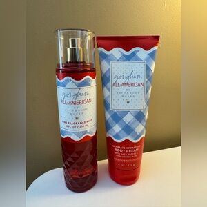 Bath & Body Works Gingham All-American Fragrance Mist and Body Cream Set - Red
